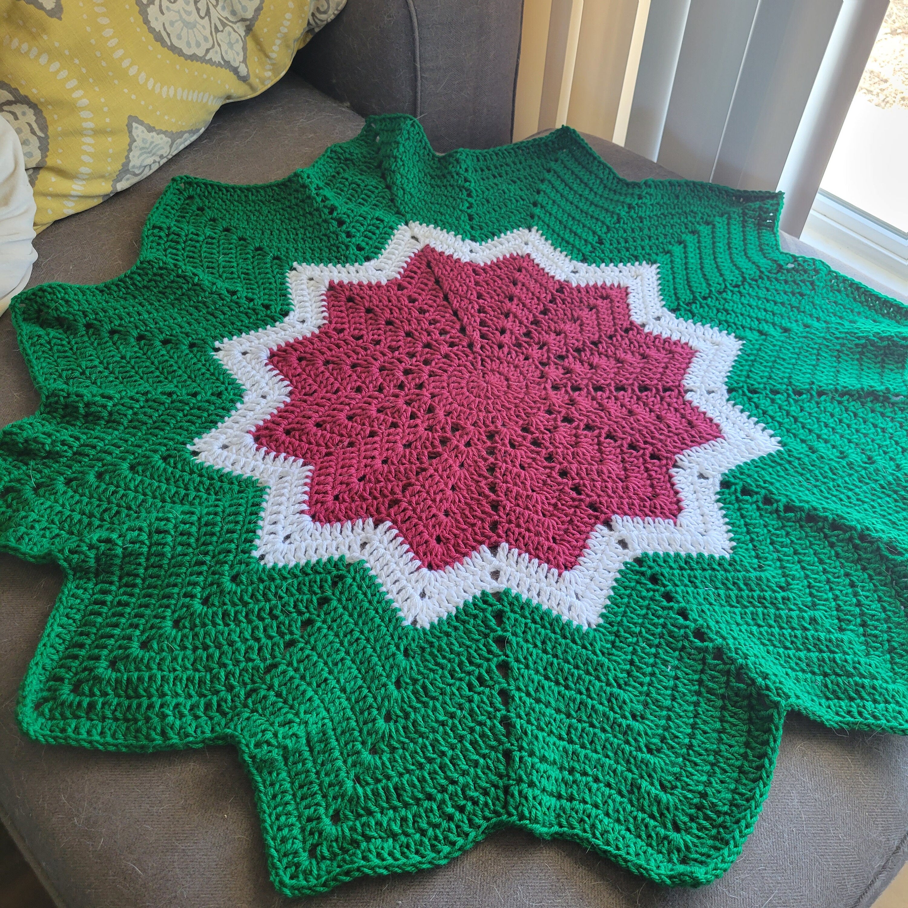 Watermelon Star Crochet Blanket