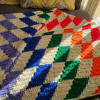 Rainbow Diamond Crochet Blanket