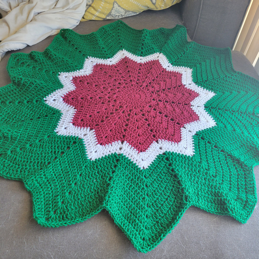 Watermelon Star Crochet Blanket