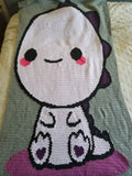 Purple Dinosaur Kawaii Crochet Blanket