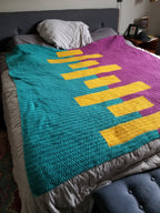 Geometric Block Crochet Blanket