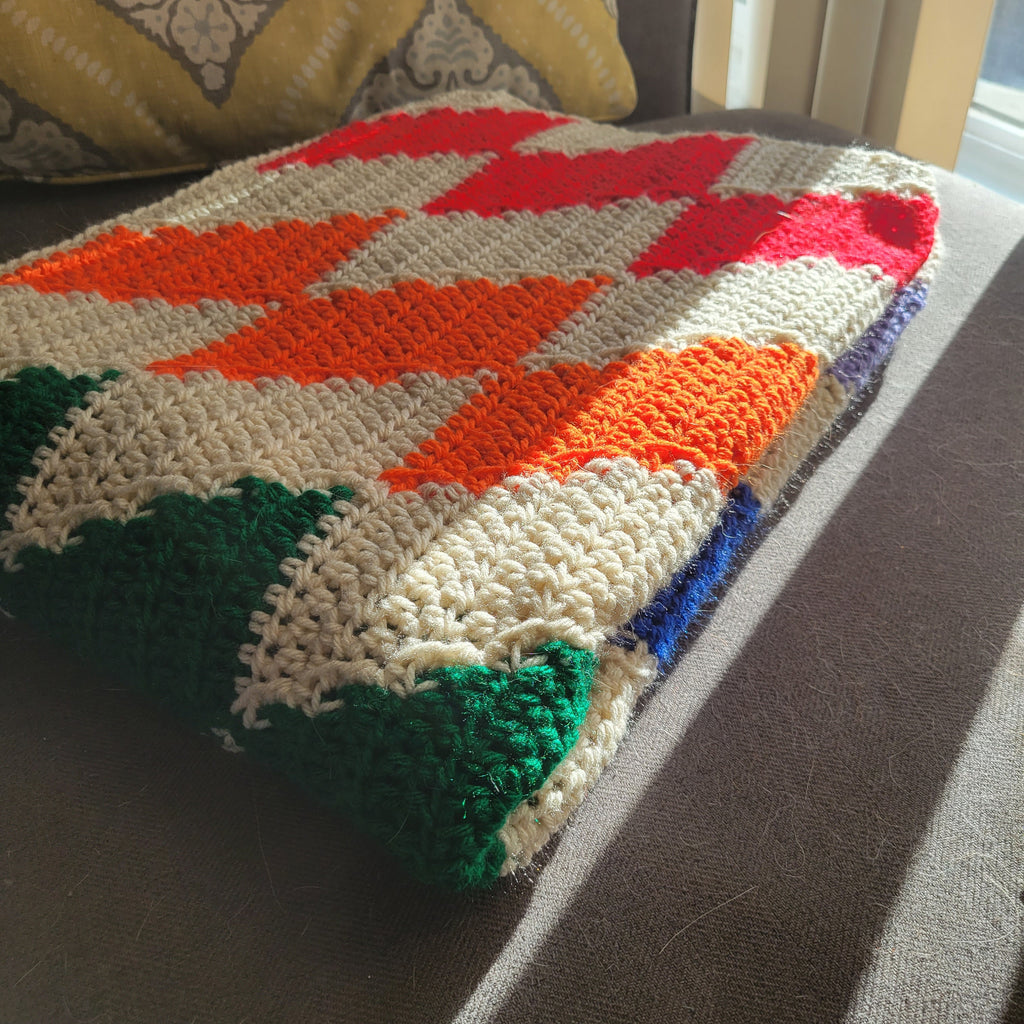 Rainbow Diamond Crochet Blanket