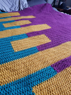 Geometric Block Crochet Blanket